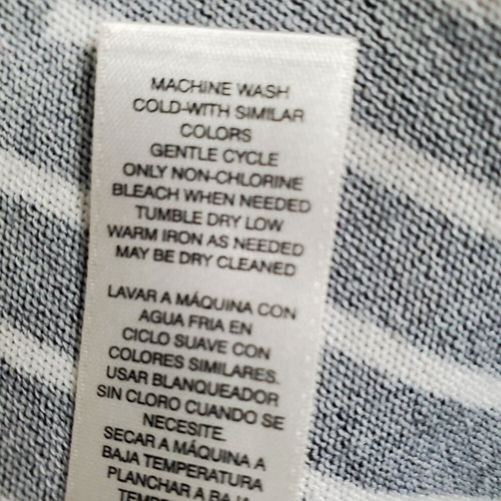 Chicos Easywear 3 Sz XL Cardigan Light Knit Single Button V-neck Art Deco Stripe - Picture 6 of 12
